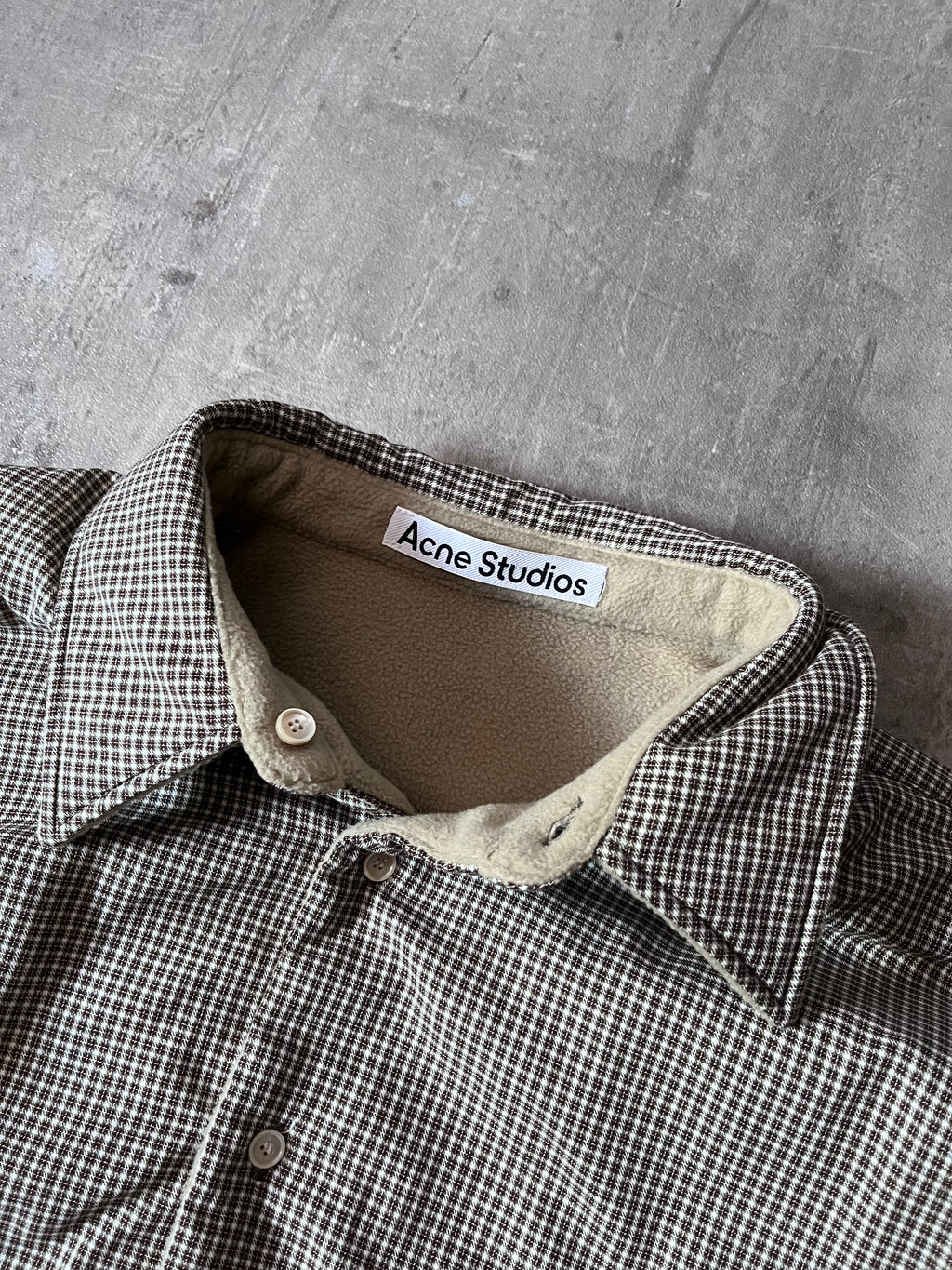 Acne Studios Reversible Fleece Overshirt Jacket Beige Men - L