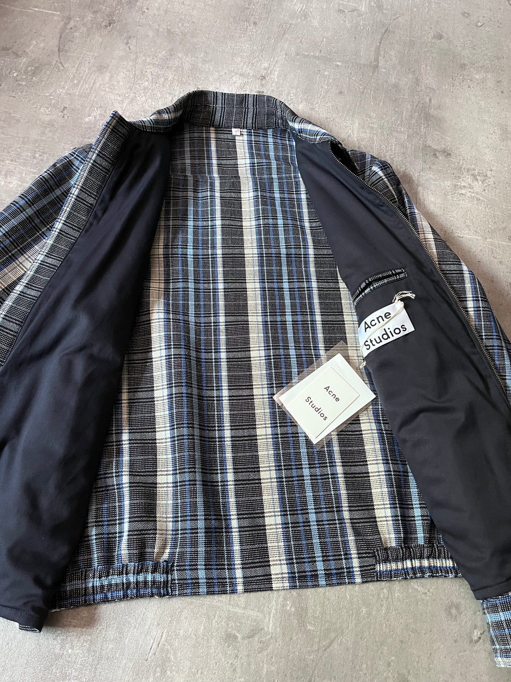 S/S 2016 Acne Studios Malcom Wool Tartan Jacket Blue Men - M