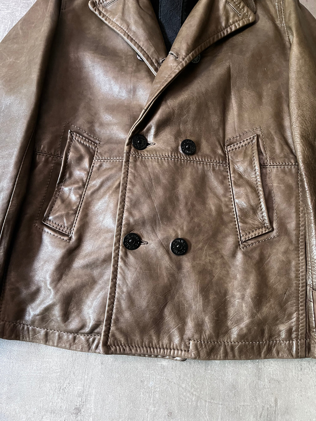 F/W 2008 Stone Island 2 in 1 Fleece Leather Jacket Brown Men - M