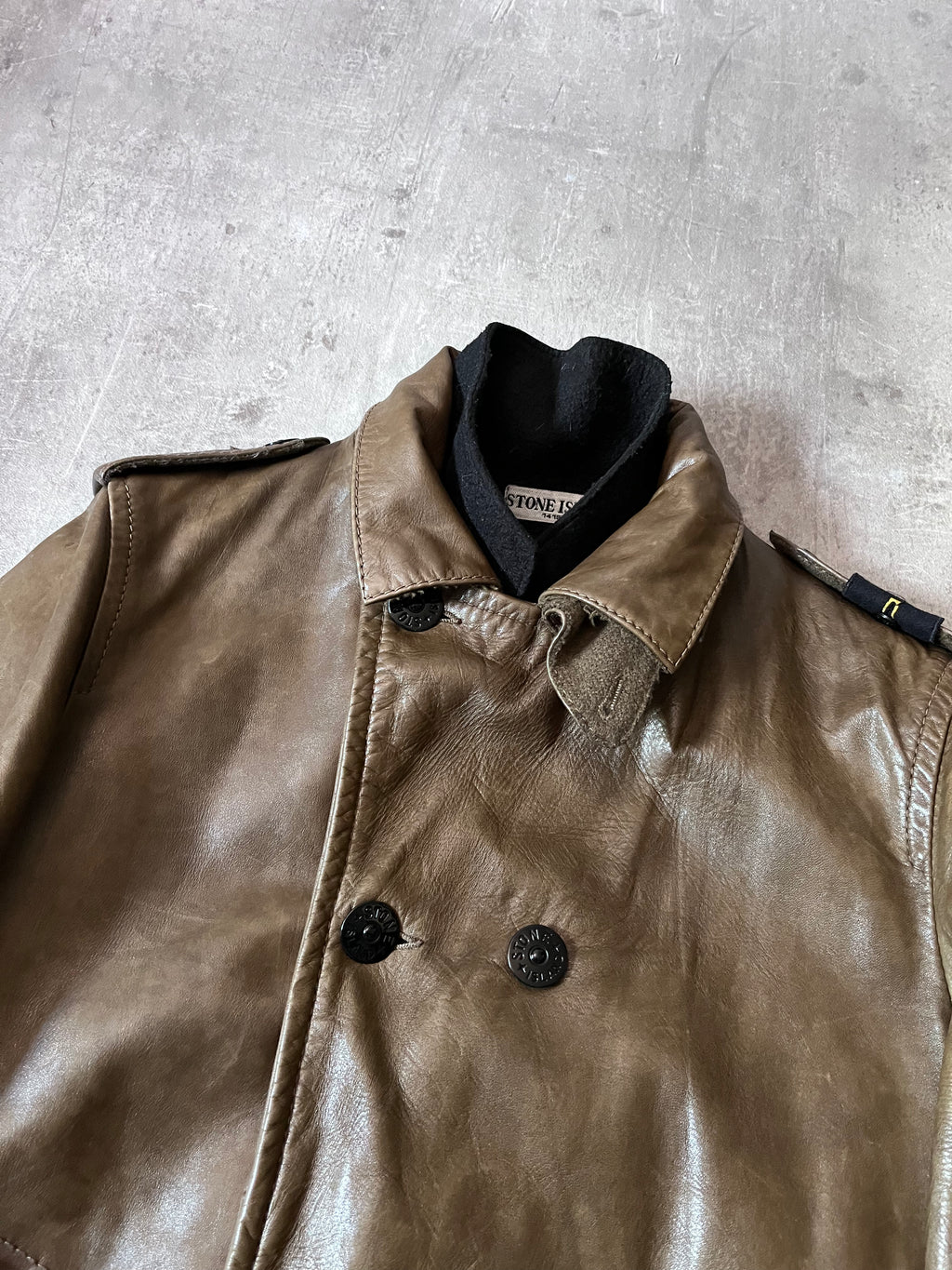 F/W 2008 Stone Island 2 in 1 Fleece Leather Jacket Brown Men - M