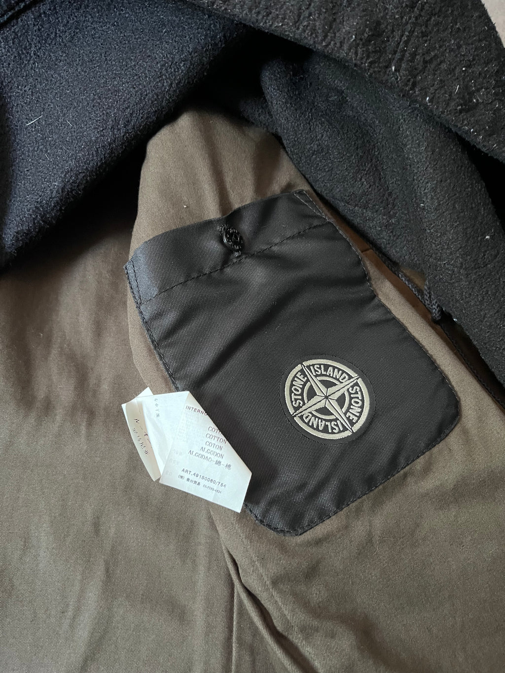 F/W 2008 Stone Island 2 in 1 Fleece Leather Jacket Brown Men - M