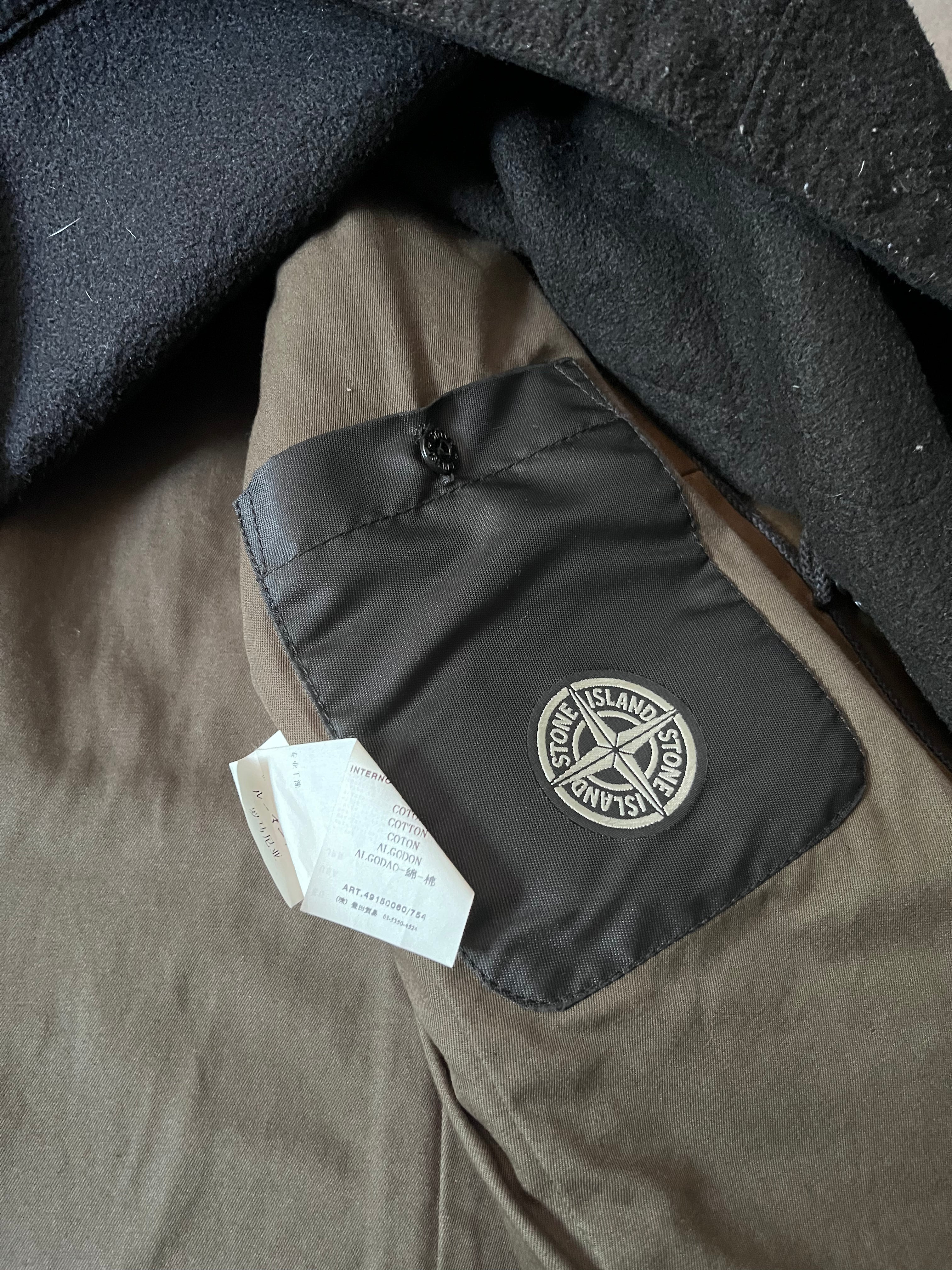 F/W 2008 Stone Island 2 in 1 Fleece Leather Jacket Brown Men - M