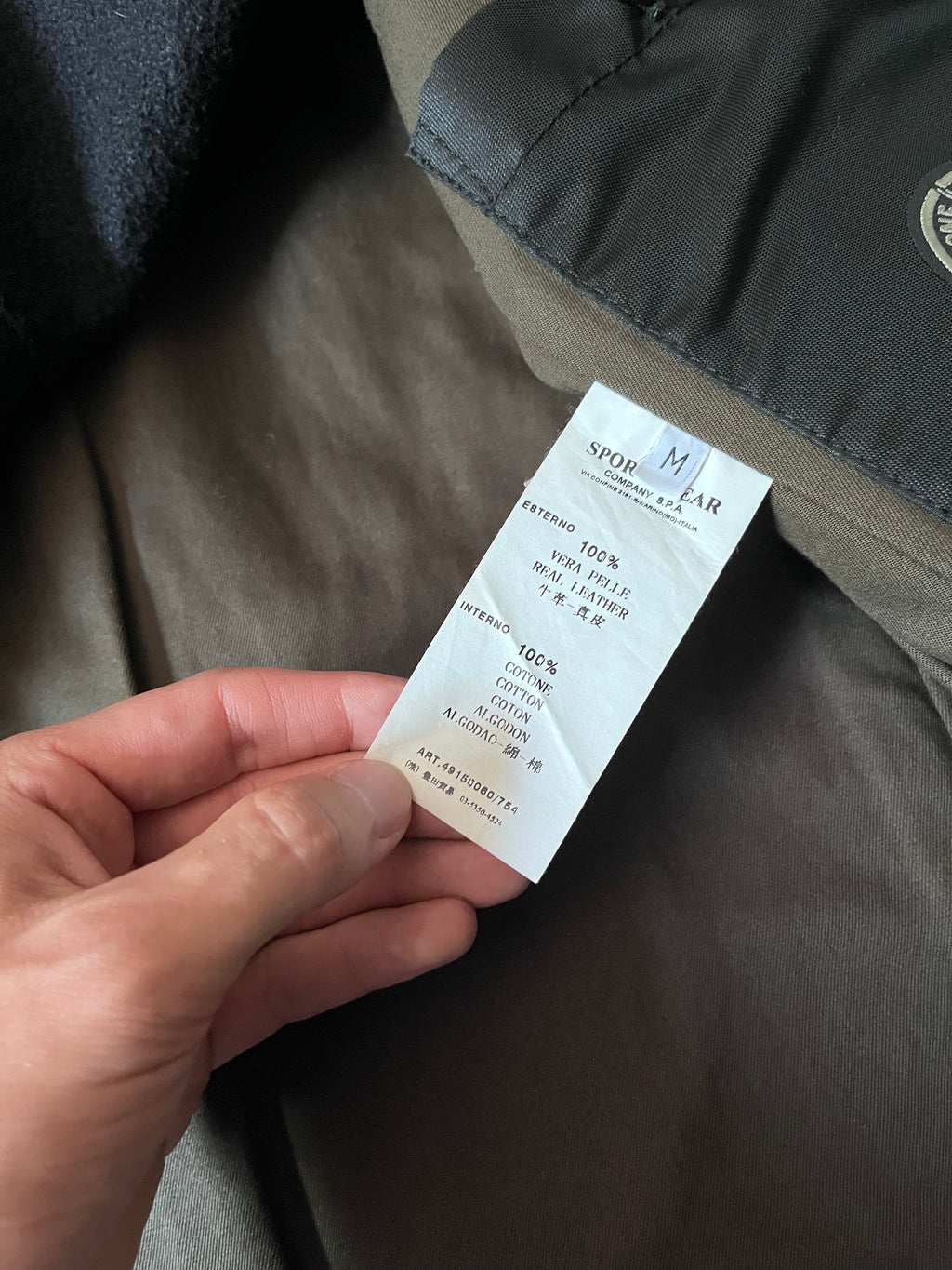 F/W 2008 Stone Island 2 in 1 Fleece Leather Jacket Brown Men - M