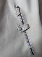 Hermes Lightweight Sport Leather Jacket White Men - L