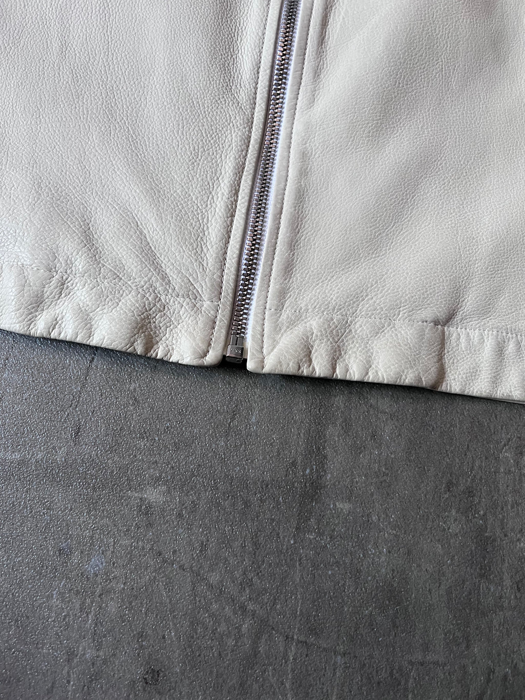Hermes Lightweight Sport Leather Jacket White Men - L