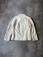 Hermes Lightweight Sport Leather Jacket White Men - L