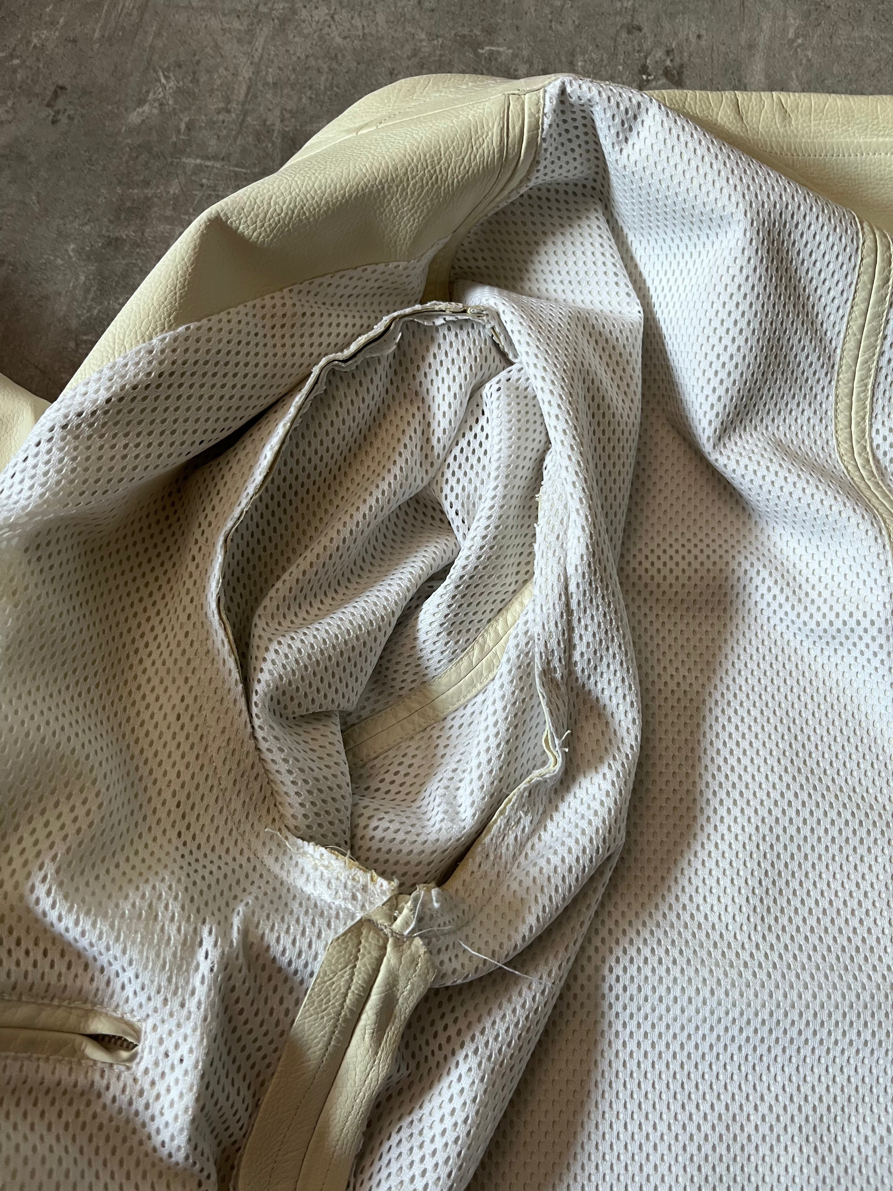 Hermes Lightweight Sport Leather Jacket White Men - L