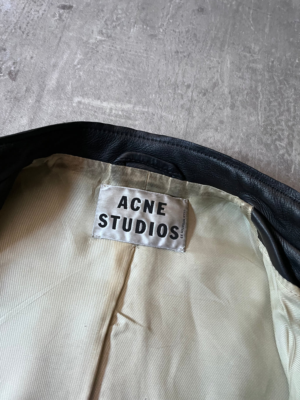 Acne Studios Oliver Biker Leather Jacket Black Men - S
