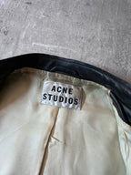 Acne Studios Oliver Biker Leather Jacket Black Men - S