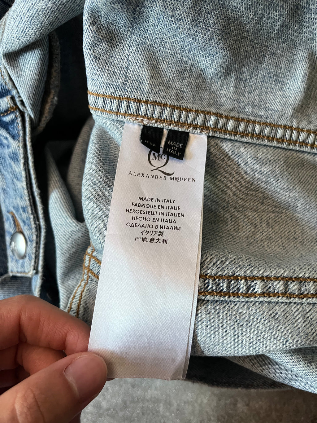 2014 Alexander McQueen Denim Jacket Blue Men - L
