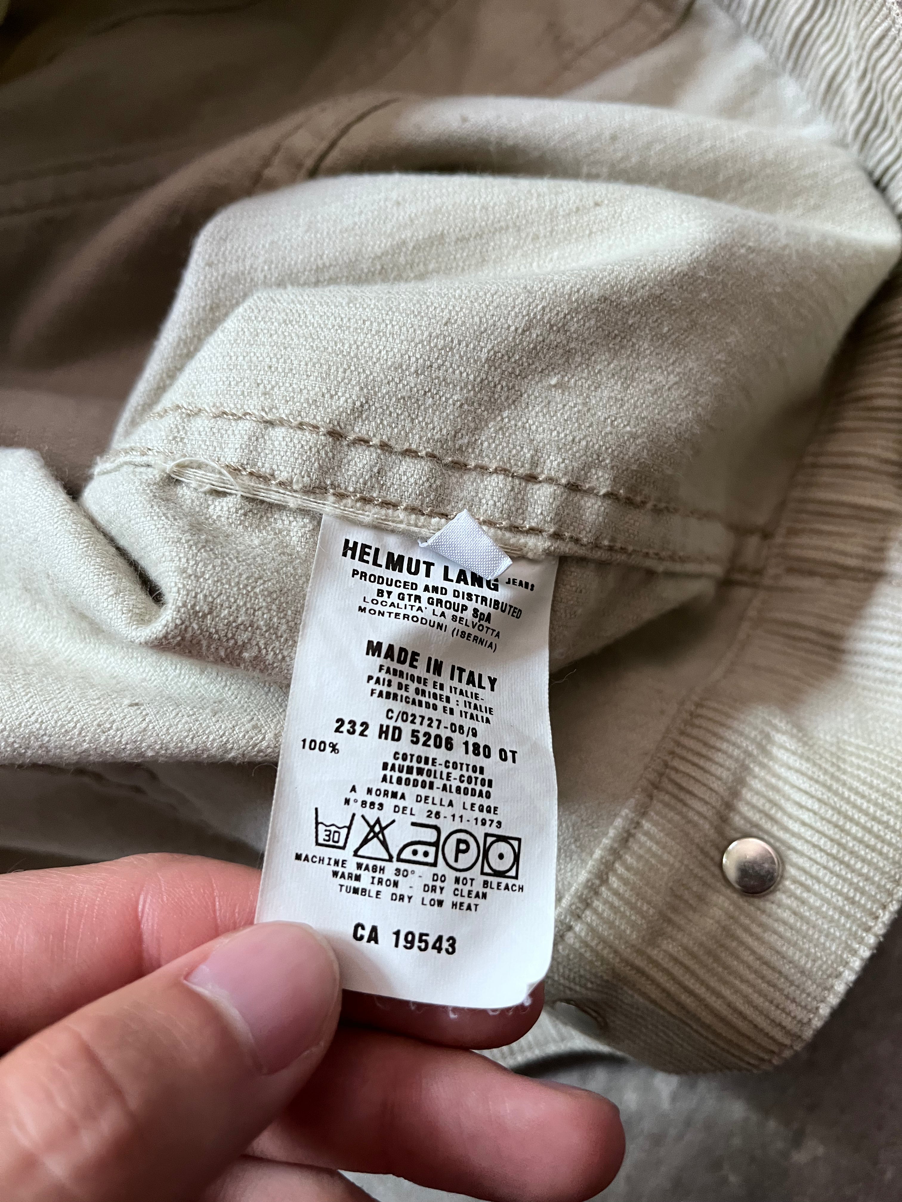 1998 Helmut Lang Corduroy Trucker Jacket Beige Men - S
