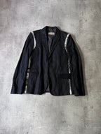 F/W 2011 John Galliano Newspaper Print Wool Blazer Jacket Black Men - L