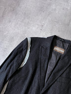 F/W 2011 John Galliano Newspaper Print Wool Blazer Jacket Black Men - L