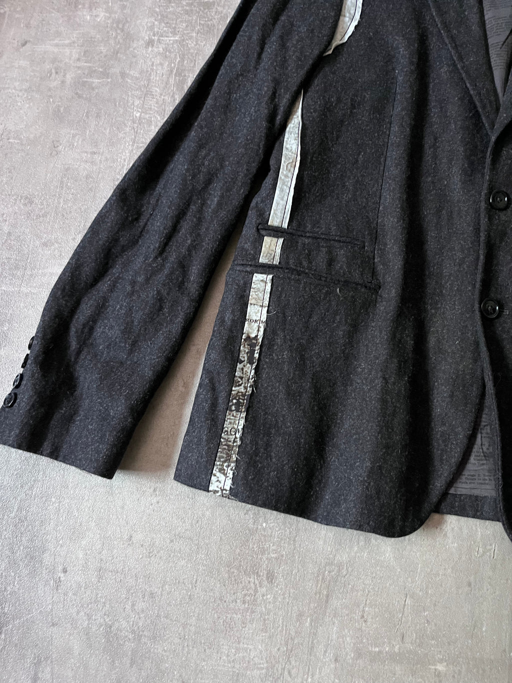 F/W 2011 John Galliano Newspaper Print Wool Blazer Jacket Black Men - L
