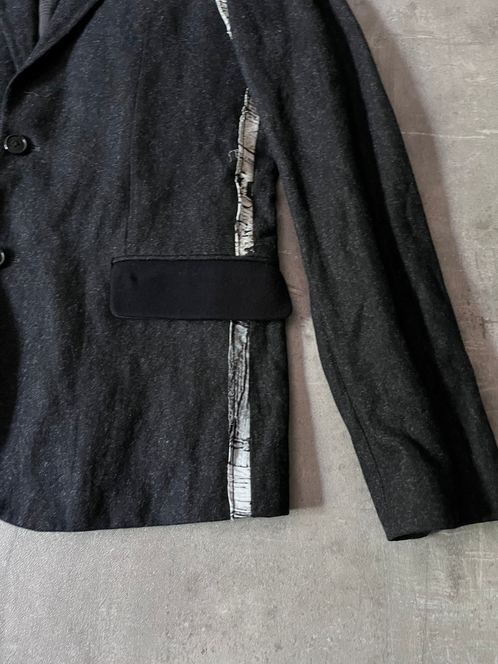 F/W 2011 John Galliano Newspaper Print Wool Blazer Jacket Black Men - L