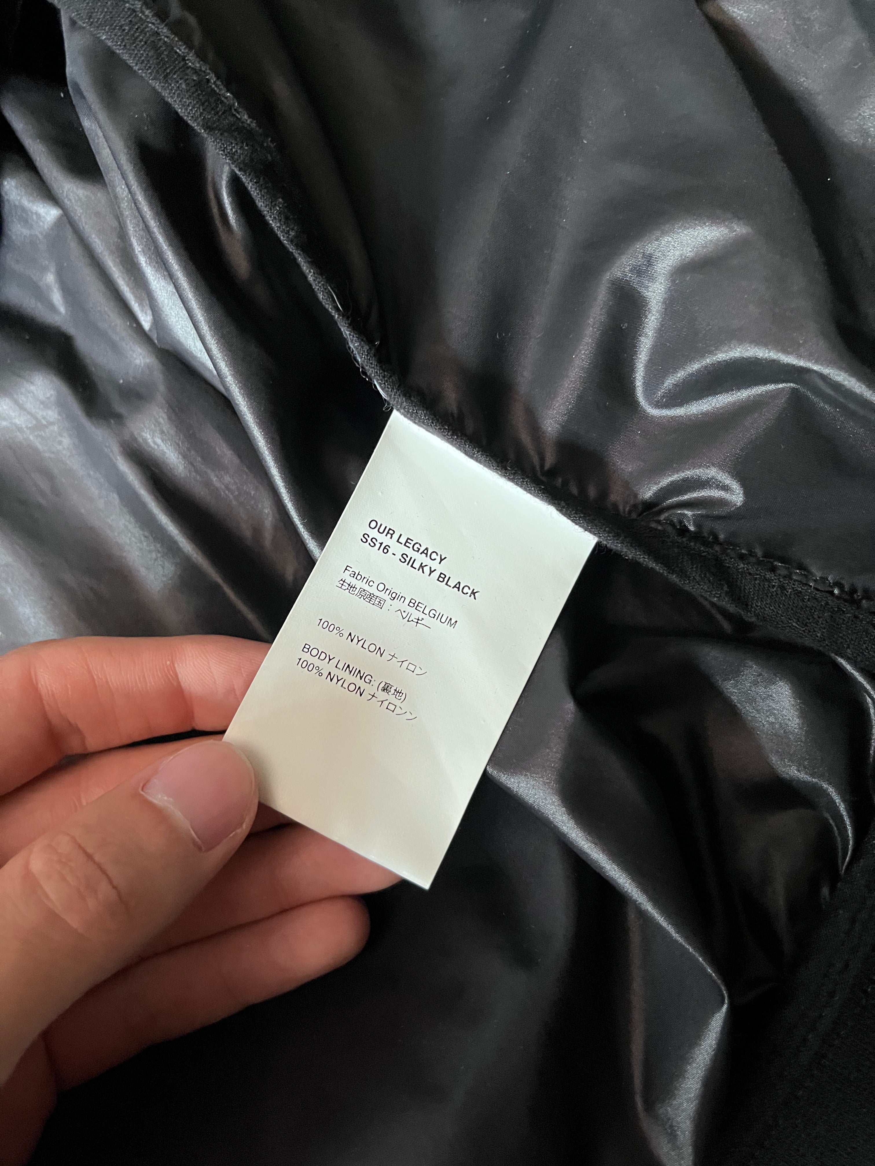 S/S 2016 Our Legacy Silky Nylon Big Zipper Jacket Black Men - M