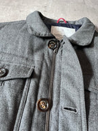 Brunello Cucinelli Multi Pocket Wool Silk Cashmere Blend Long Jacket Men - L