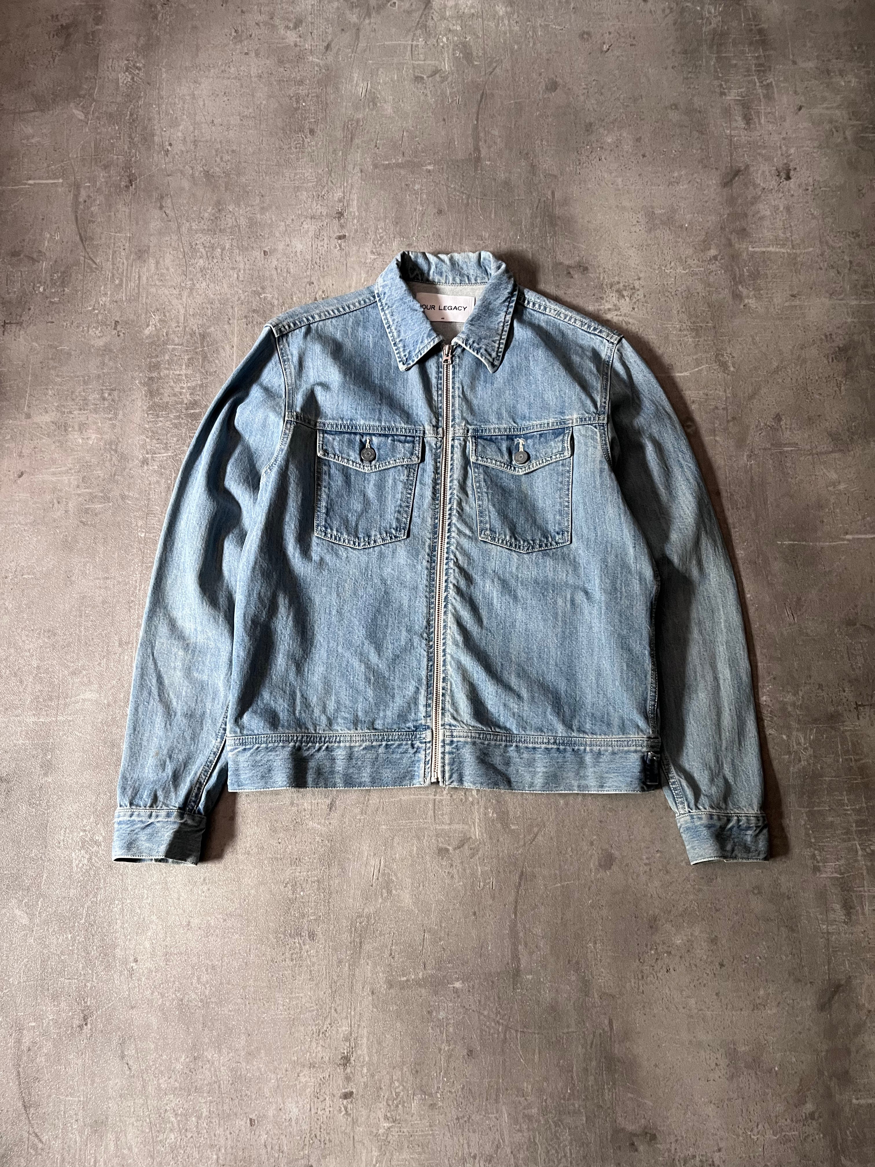 Our Legacy Light Denim Zip Jacket Blue Men - S