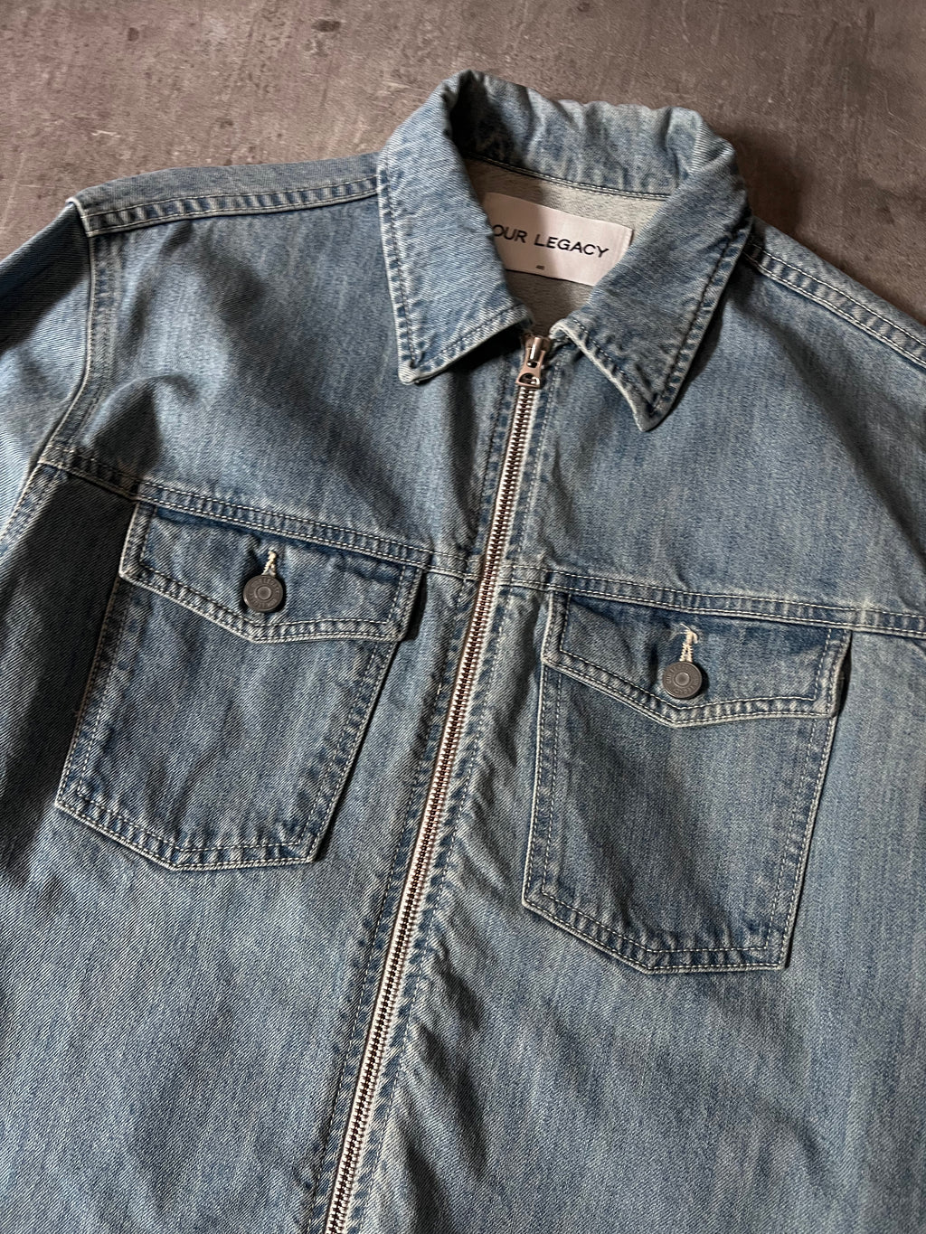 Our Legacy Light Denim Zip Jacket Blue Men - S