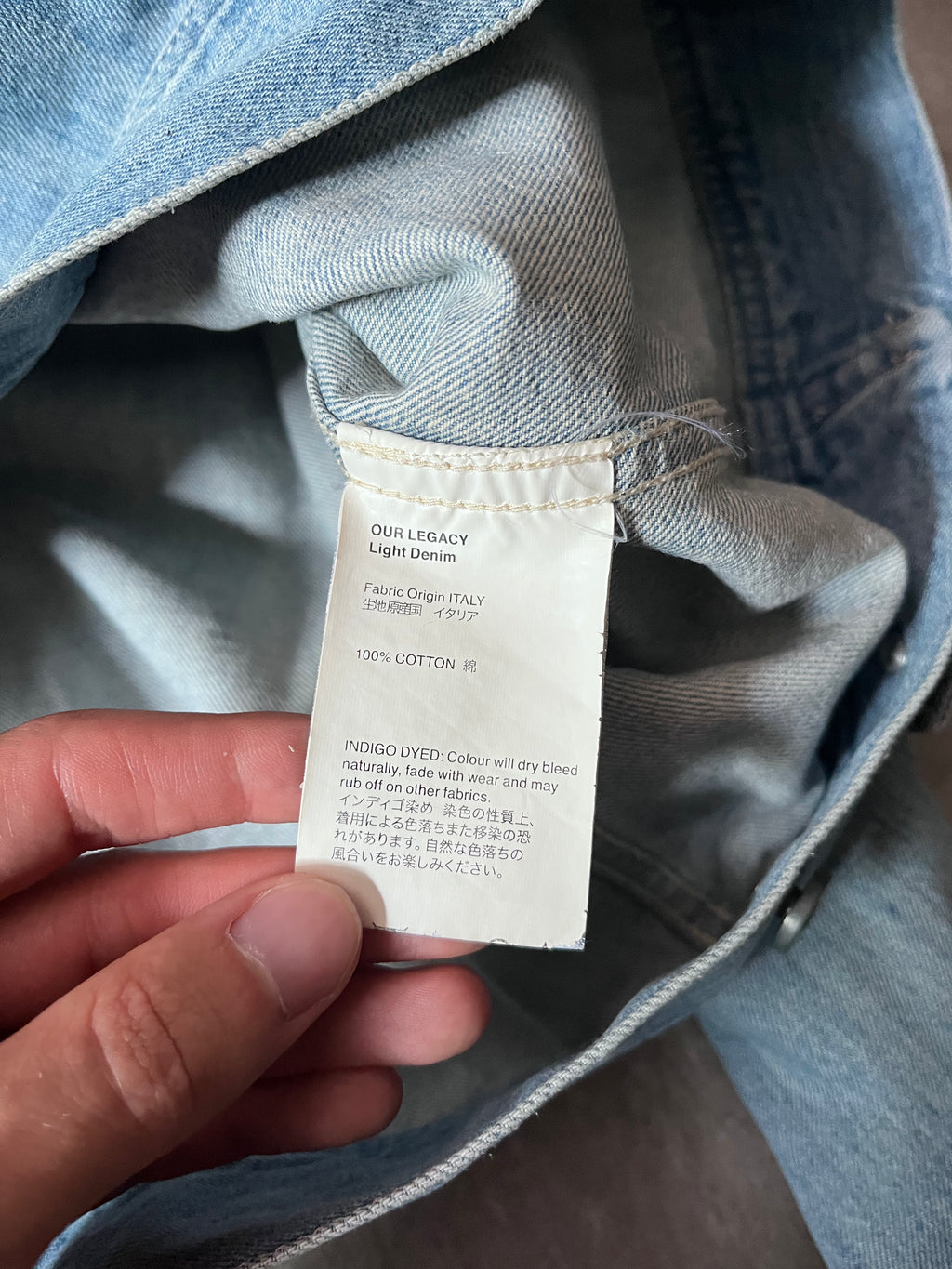 Our Legacy Light Denim Zip Jacket Blue Men - S