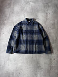 Our Legacy Heusen Checkered Wool Flannel Shirt Navy Grey Men - M