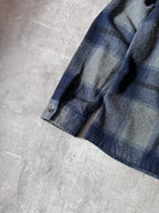 Our Legacy Heusen Checkered Wool Flannel Shirt Navy Grey Men - M