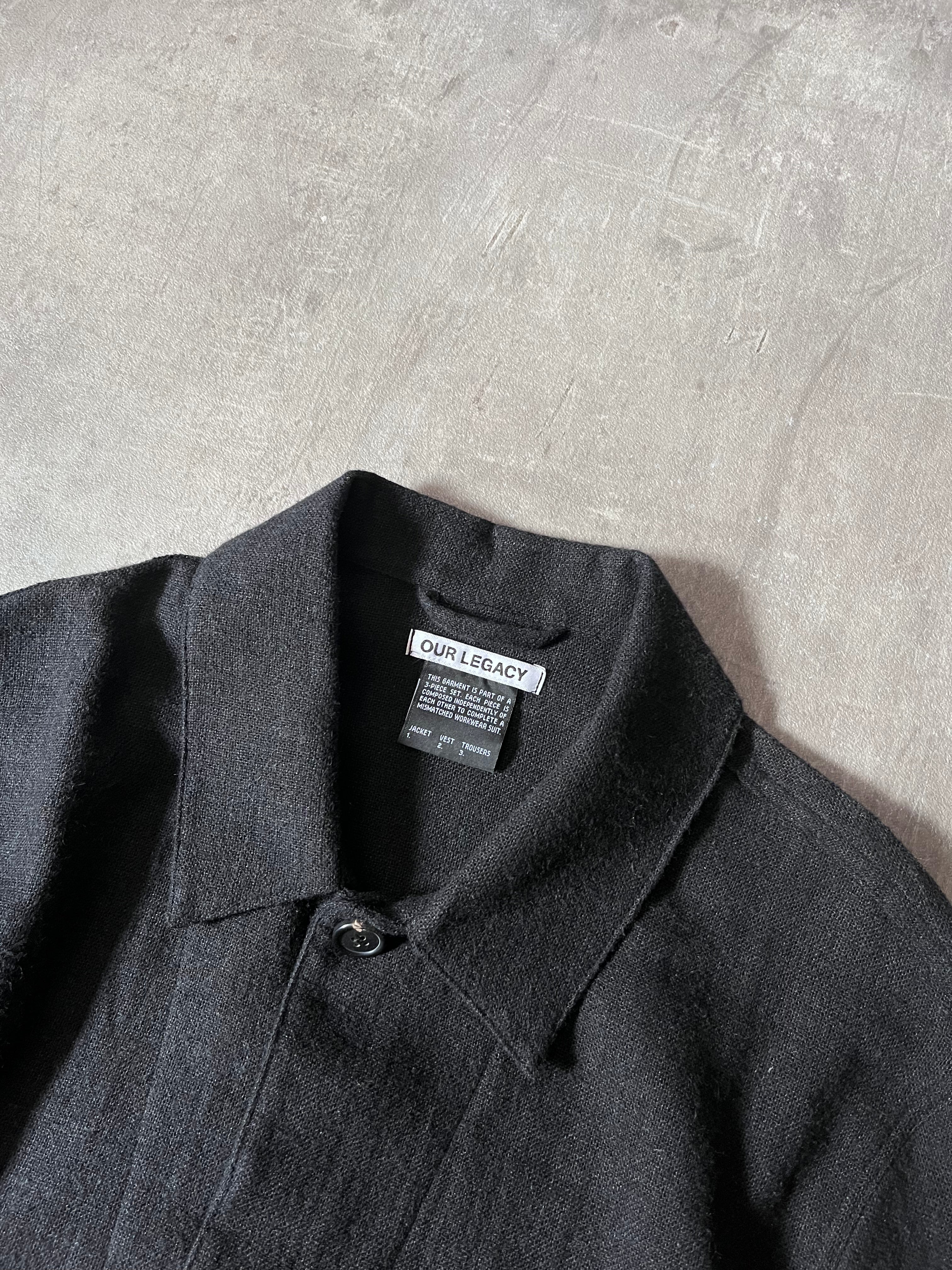 Our Legacy Archive Suit Linen Wool Jacket Black Men - M