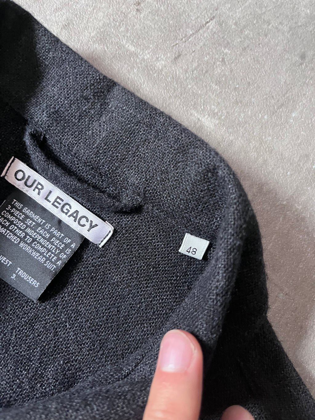 Our Legacy Archive Suit Linen Wool Jacket Black Men - M