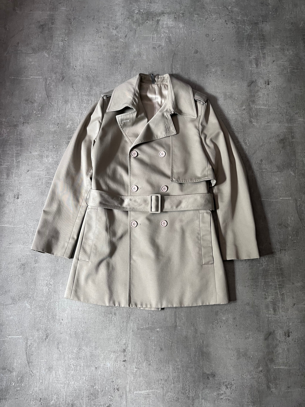 S/S 2008 Dior Homme Short Beltet Coat Beige Men - M