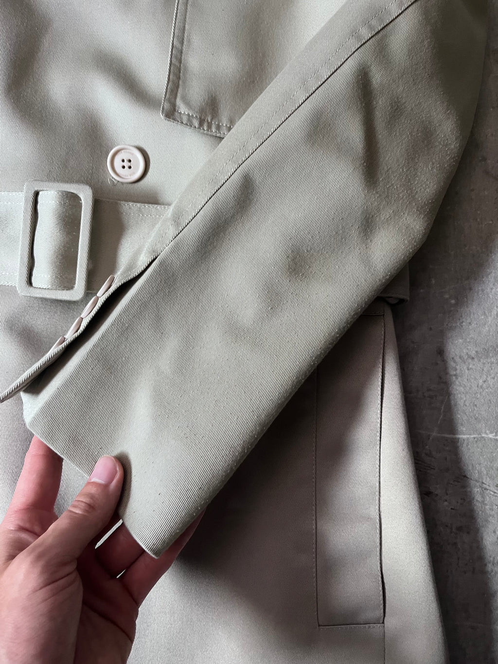 S/S 2008 Dior Homme Short Beltet Coat Beige Men - M