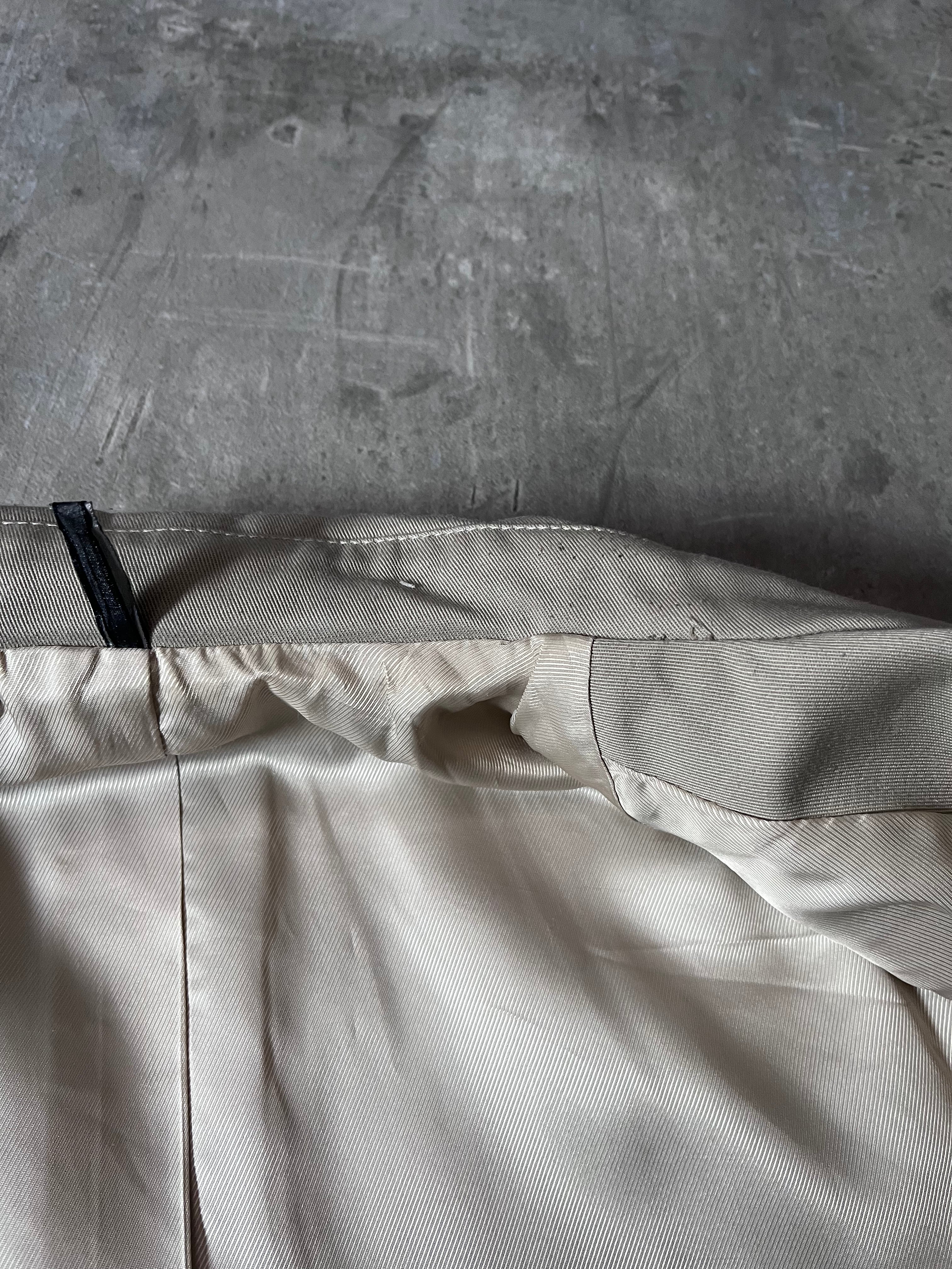 S/S 2008 Dior Homme Short Beltet Coat Beige Men - M