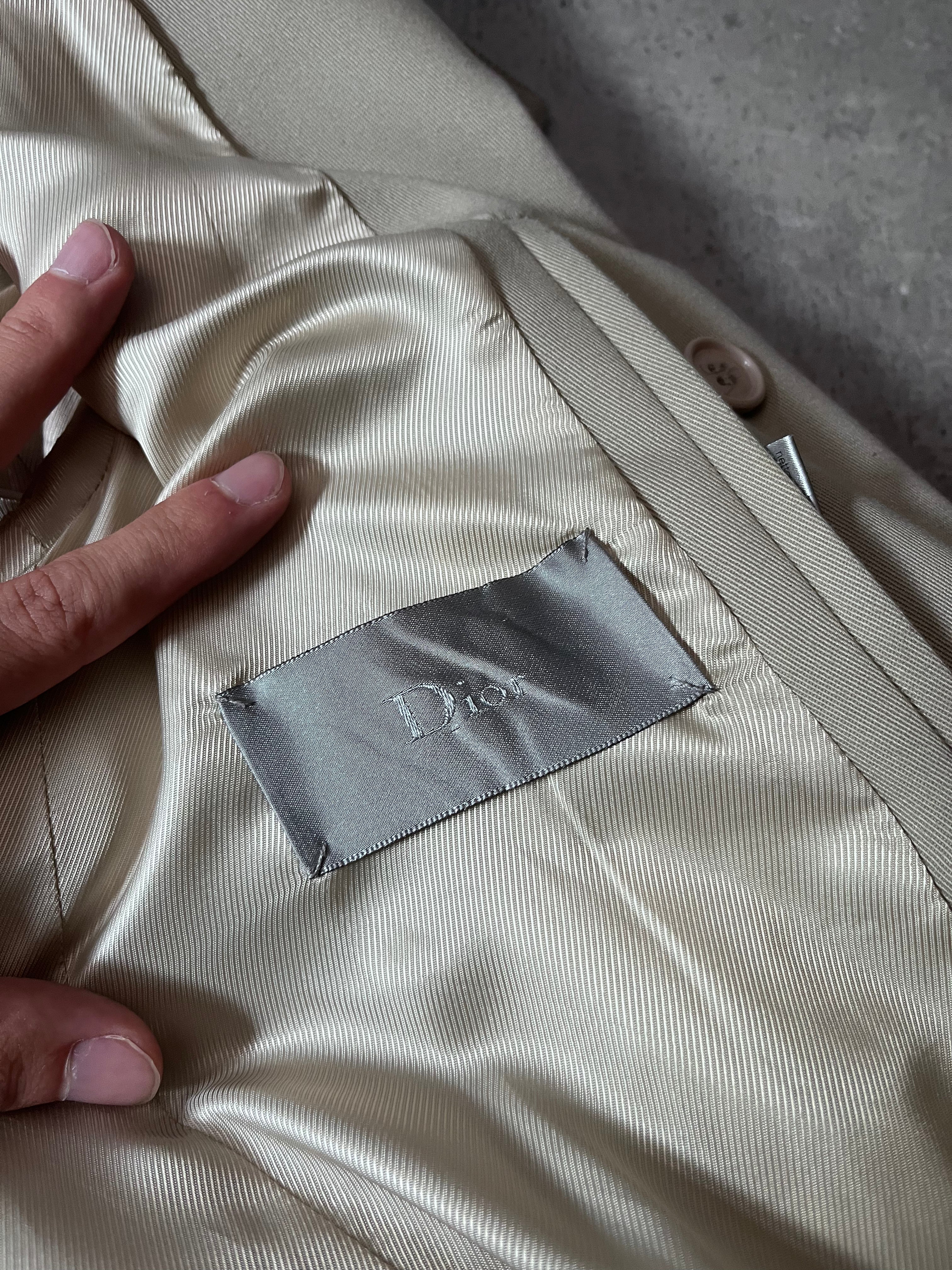 S/S 2008 Dior Homme Short Beltet Coat Beige Men - M