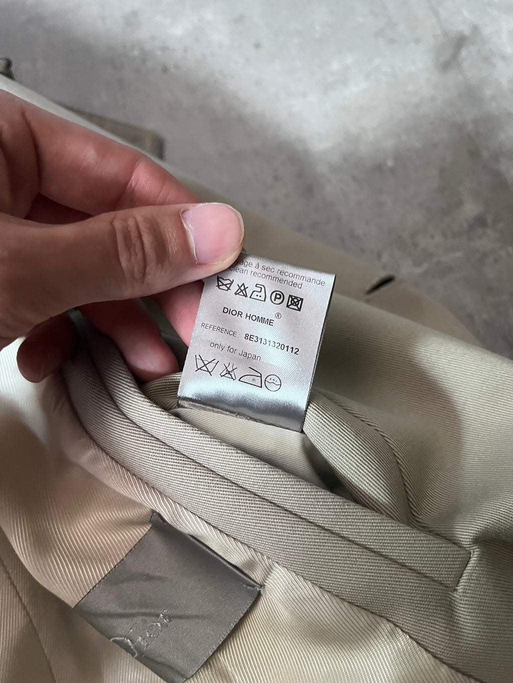 S/S 2008 Dior Homme Short Beltet Coat Beige Men - M