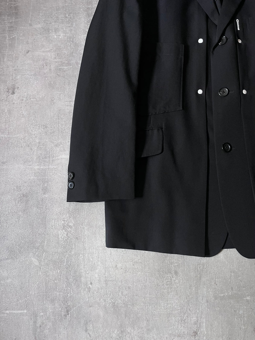 Yohji Yamamoto Vintage Runway Wool Long Blazer Jacket Black Men - M