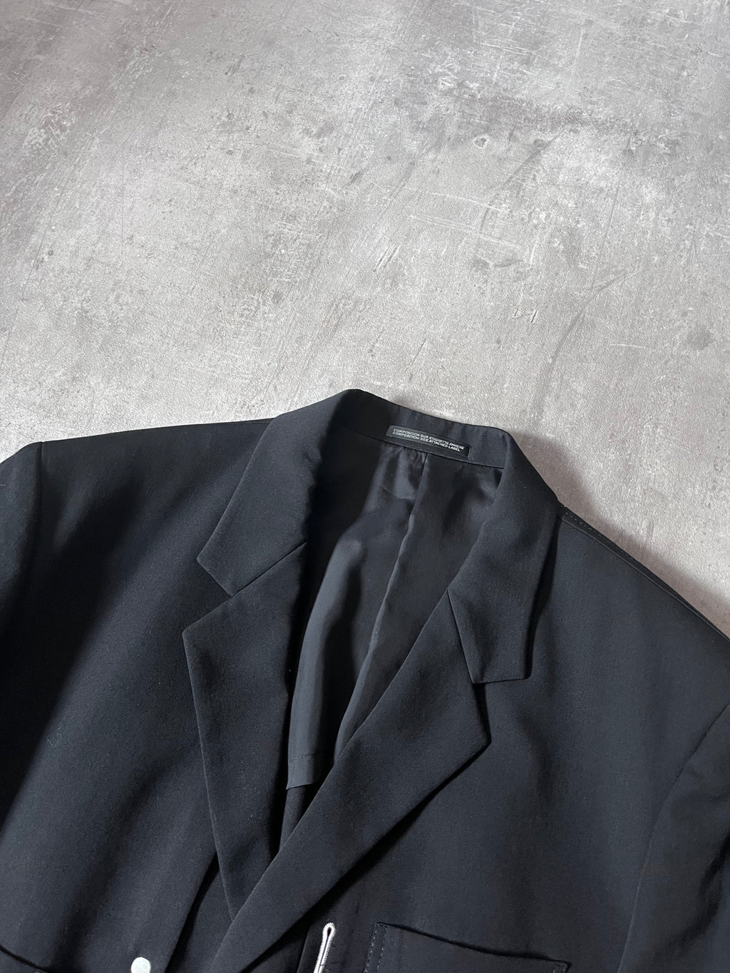 Yohji Yamamoto Vintage Runway Wool Long Blazer Jacket Black Men - M