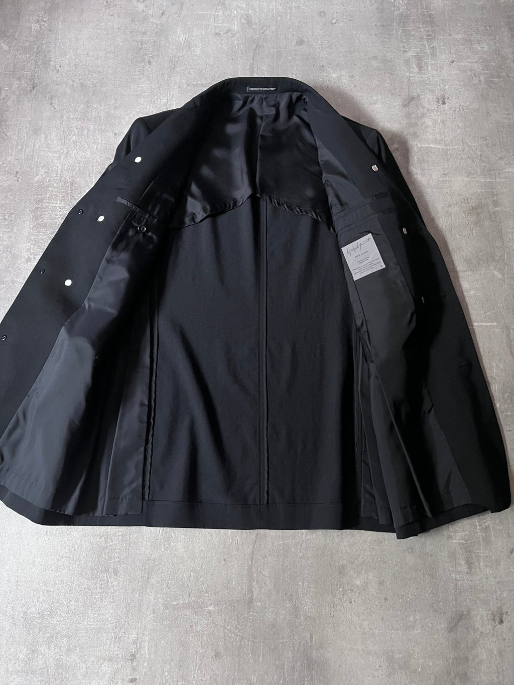 Yohji Yamamoto Vintage Runway Wool Long Blazer Jacket Black Men - M