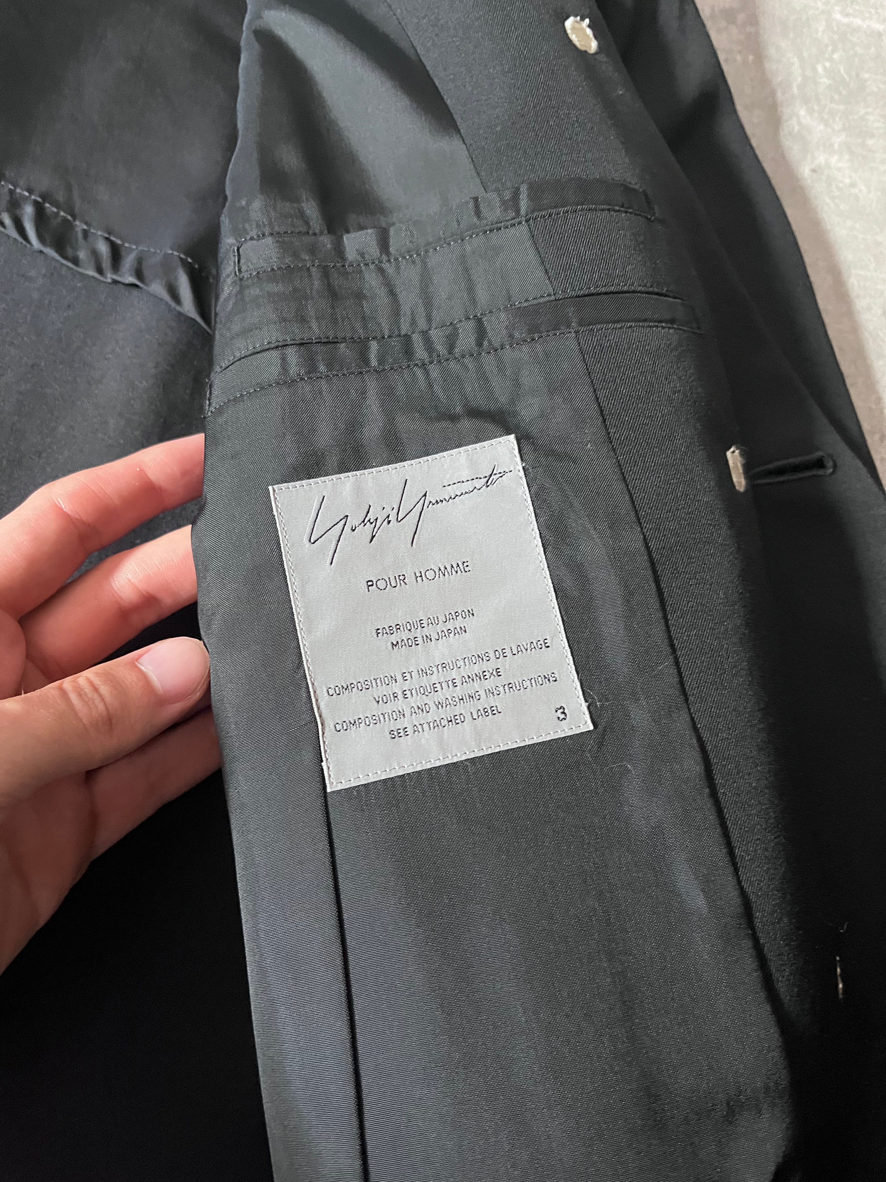 Yohji Yamamoto Vintage Runway Wool Long Blazer Jacket Black Men - M
