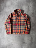 F/W 2021 Hermes Checkered Half Zip Oversize Jacket Orange Men - S