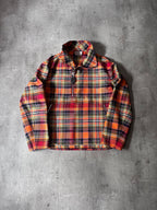 F/W 2021 Hermes Checkered Half Zip Oversize Jacket Orange Men - S