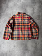 F/W 2021 Hermes Checkered Half Zip Oversize Jacket Orange Men - S