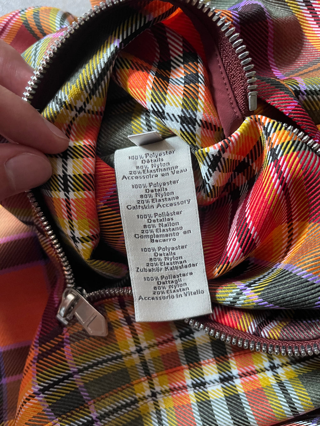 F/W 2021 Hermes Checkered Half Zip Oversize Jacket Orange Men - S
