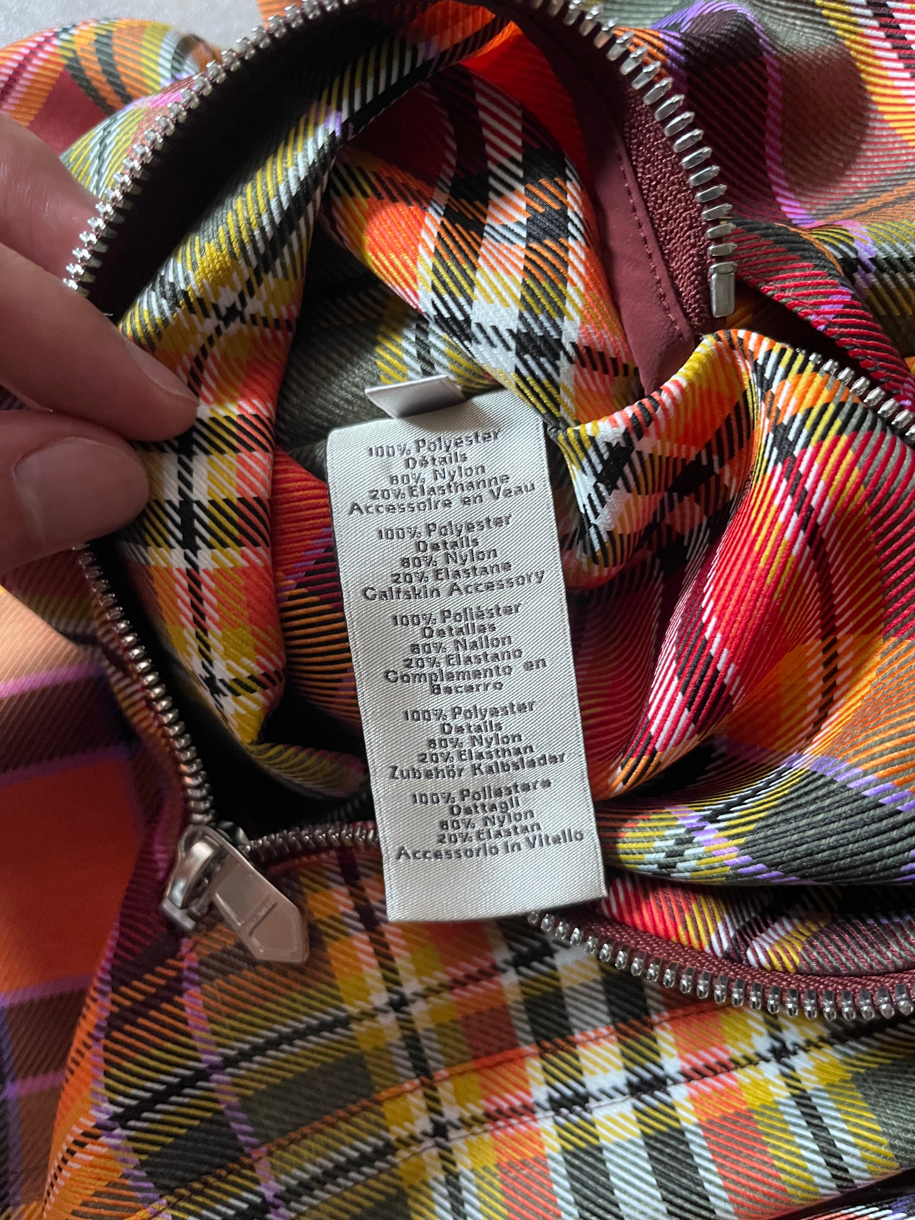 F/W 2021 Hermes Checkered Half Zip Oversize Jacket Orange Men - S