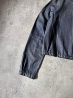 90s Carol Christian Poell Denim Polyurethane Waxed Cropped Jacket Blue Men - M