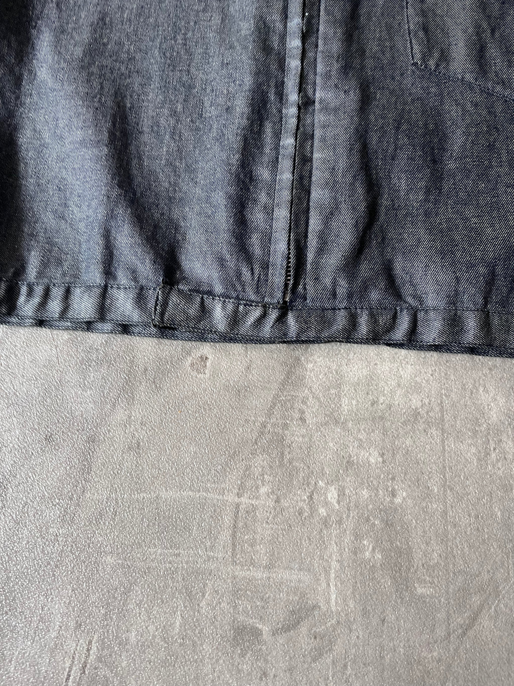 90s Carol Christian Poell Denim Polyurethane Waxed Cropped Jacket Blue Men - M