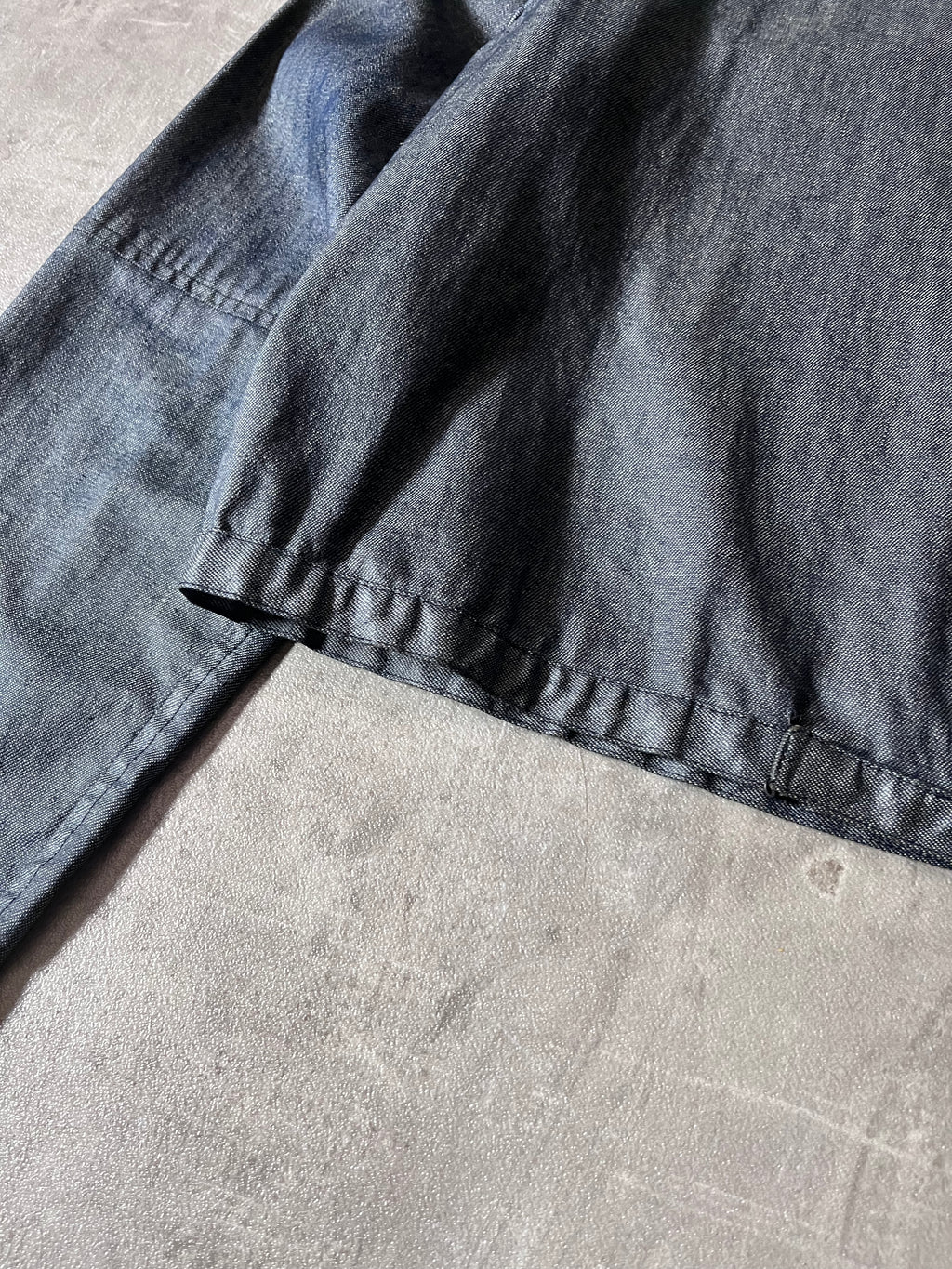 90s Carol Christian Poell Denim Polyurethane Waxed Cropped Jacket Blue Men - M
