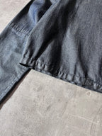 90s Carol Christian Poell Denim Polyurethane Waxed Cropped Jacket Blue Men - M