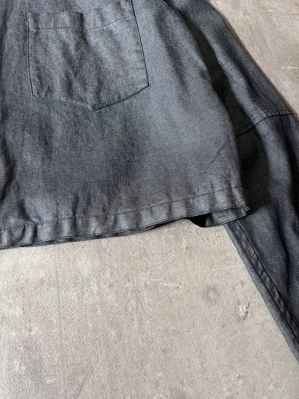 90s Carol Christian Poell Denim Polyurethane Waxed Cropped Jacket Blue Men - M