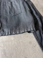 90s Carol Christian Poell Denim Polyurethane Waxed Cropped Jacket Blue Men - M