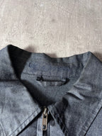 90s Carol Christian Poell Denim Polyurethane Waxed Cropped Jacket Blue Men - M