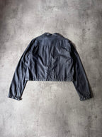 90s Carol Christian Poell Denim Polyurethane Waxed Cropped Jacket Blue Men - M